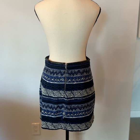 Zara Blue Pattern Mini Skirt - Picture 7 of 14